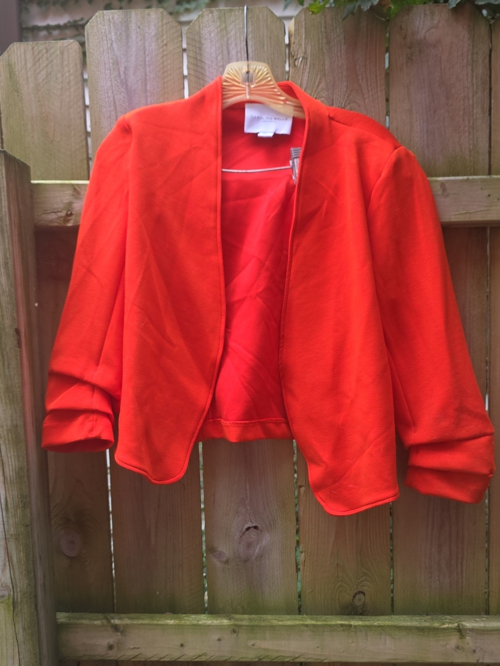Red Open-Front Women's Blazer Jacket